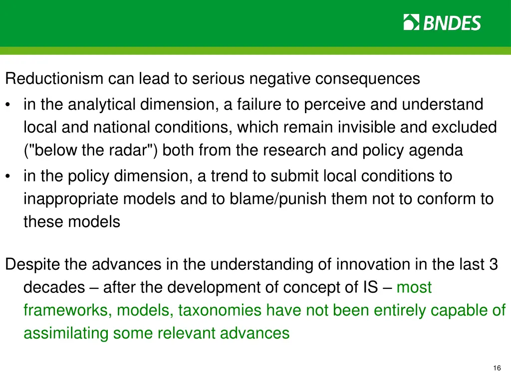 reductionism can lead to serious negative