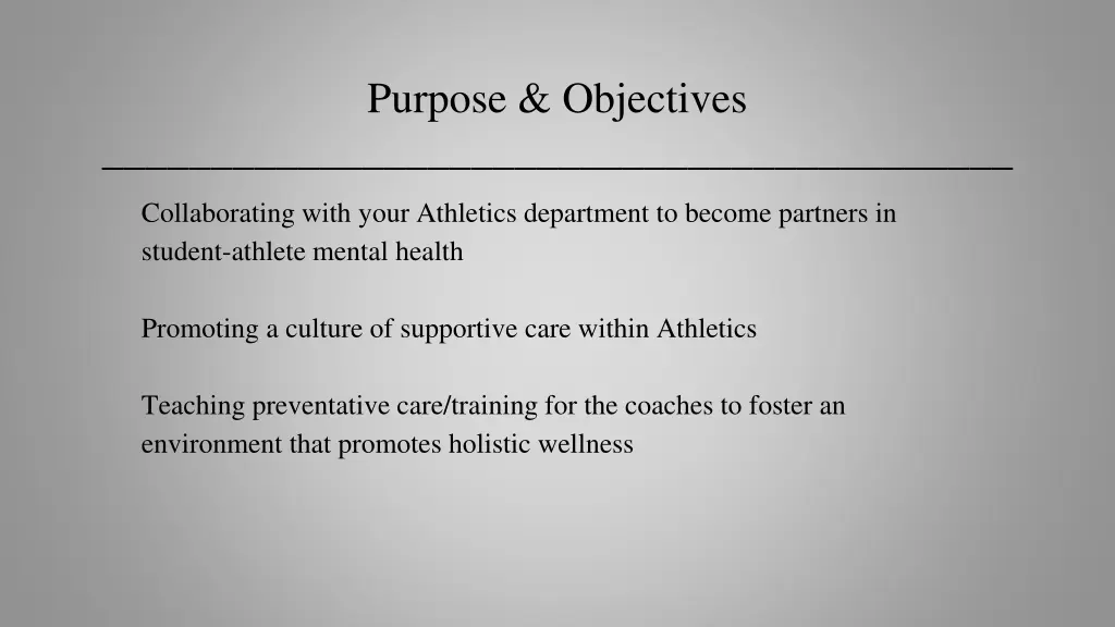 purpose objectives