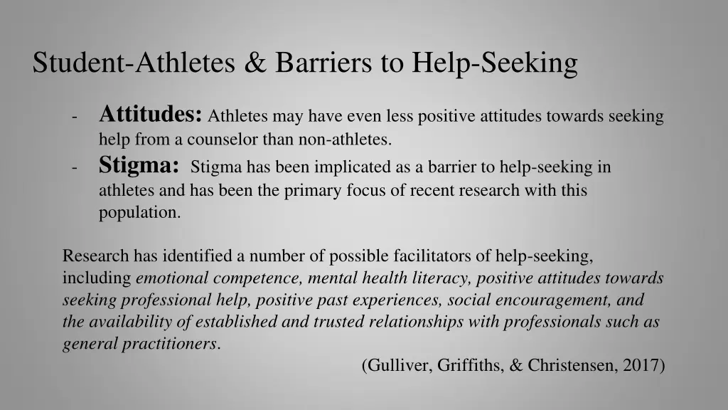 student athletes barriers to help seeking