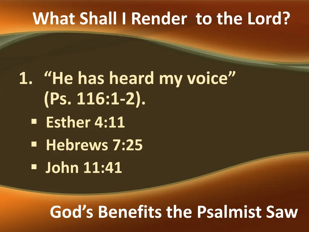 what shall i render to the lord 1