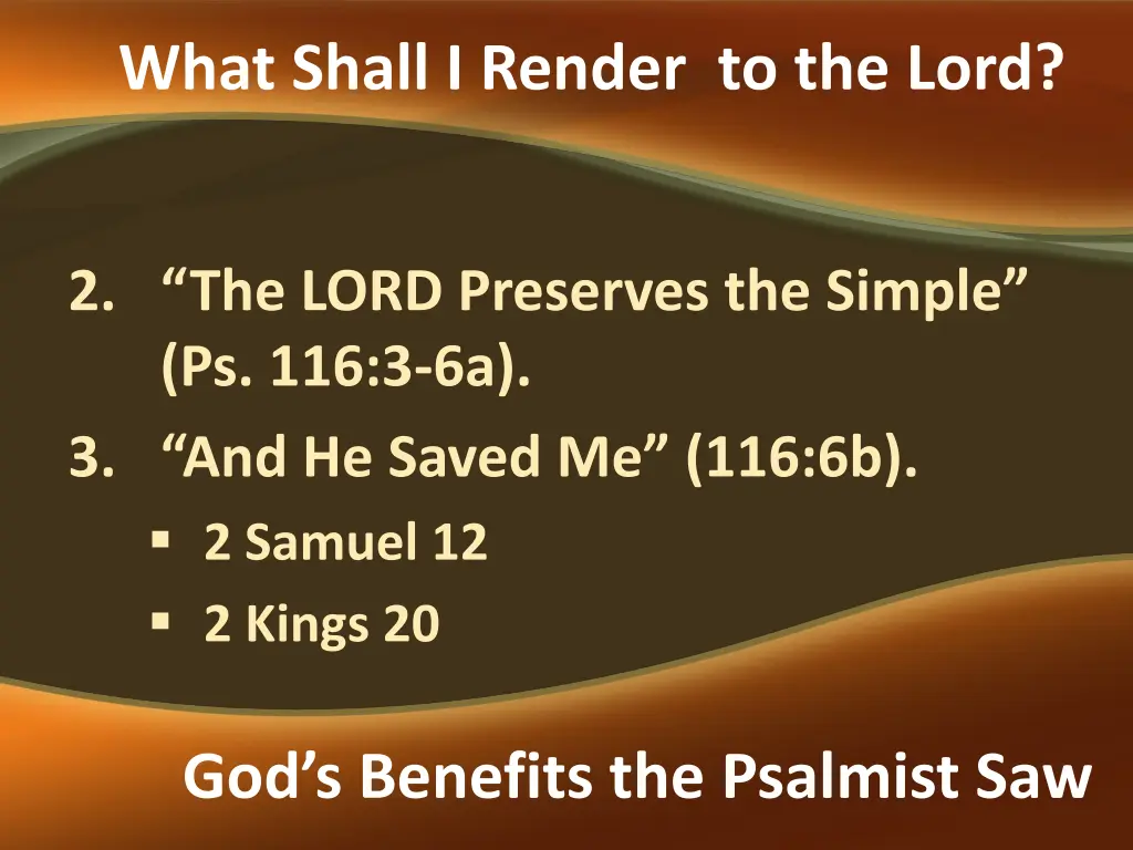 what shall i render to the lord 2