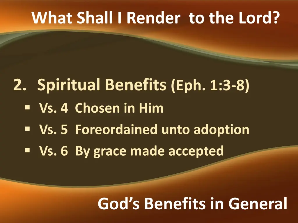 what shall i render to the lord 5