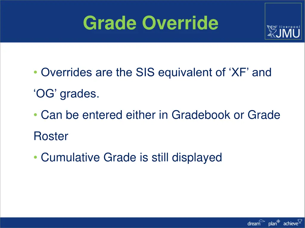 grade override