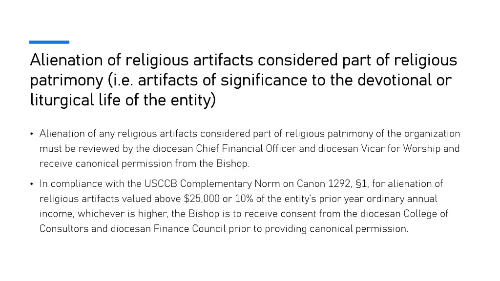 alienation of religious artifacts considered part