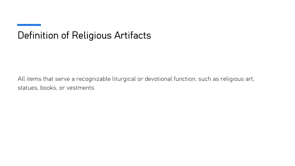 definition of religious artifacts definition