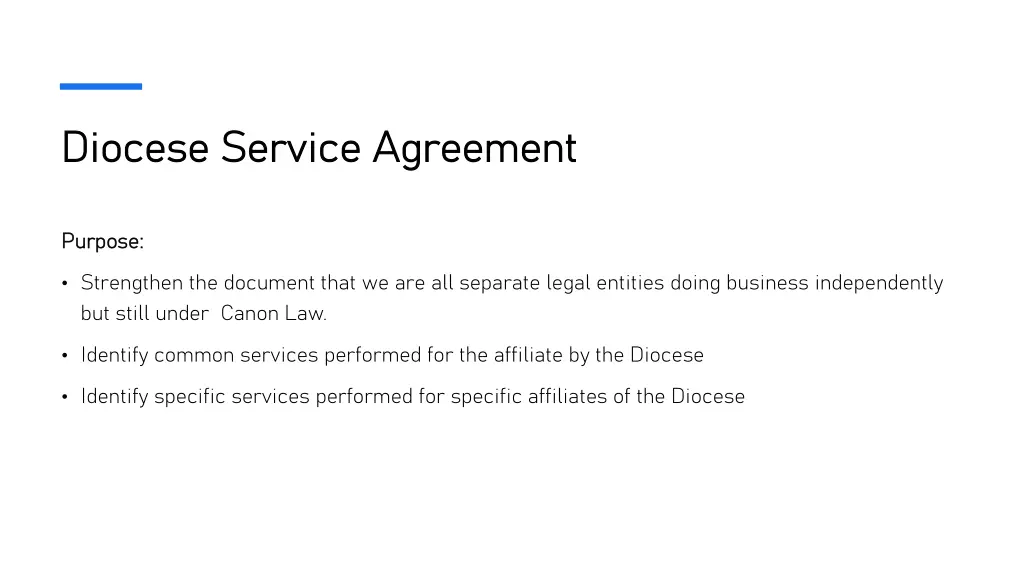 diocese service agreement diocese service