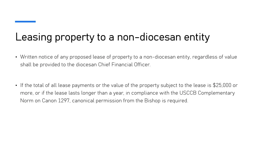 leasing property to a non leasing property