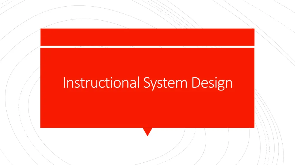 instructional system design