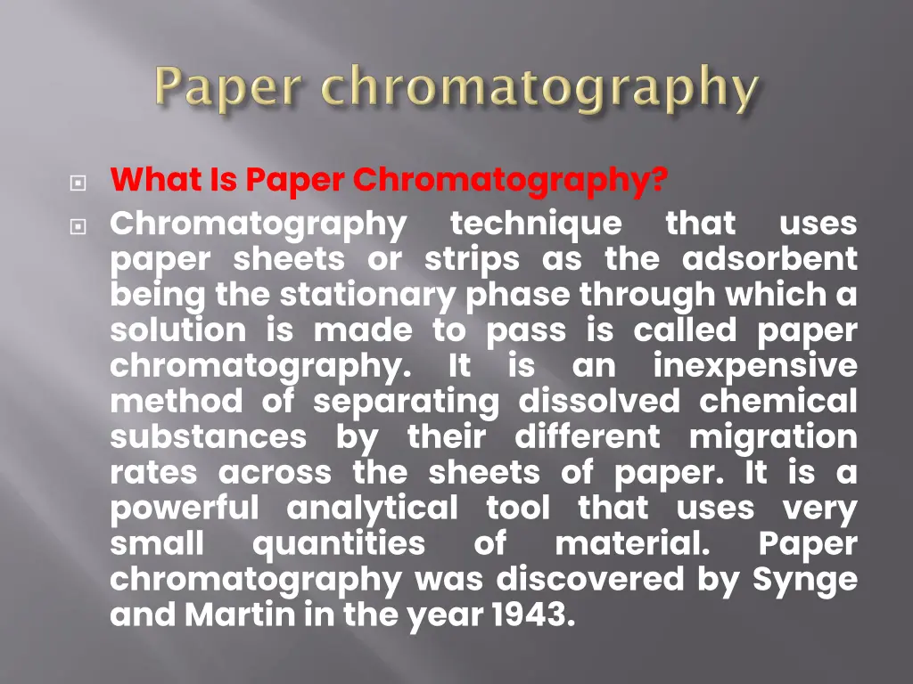 what is paper chromatography chromatography paper