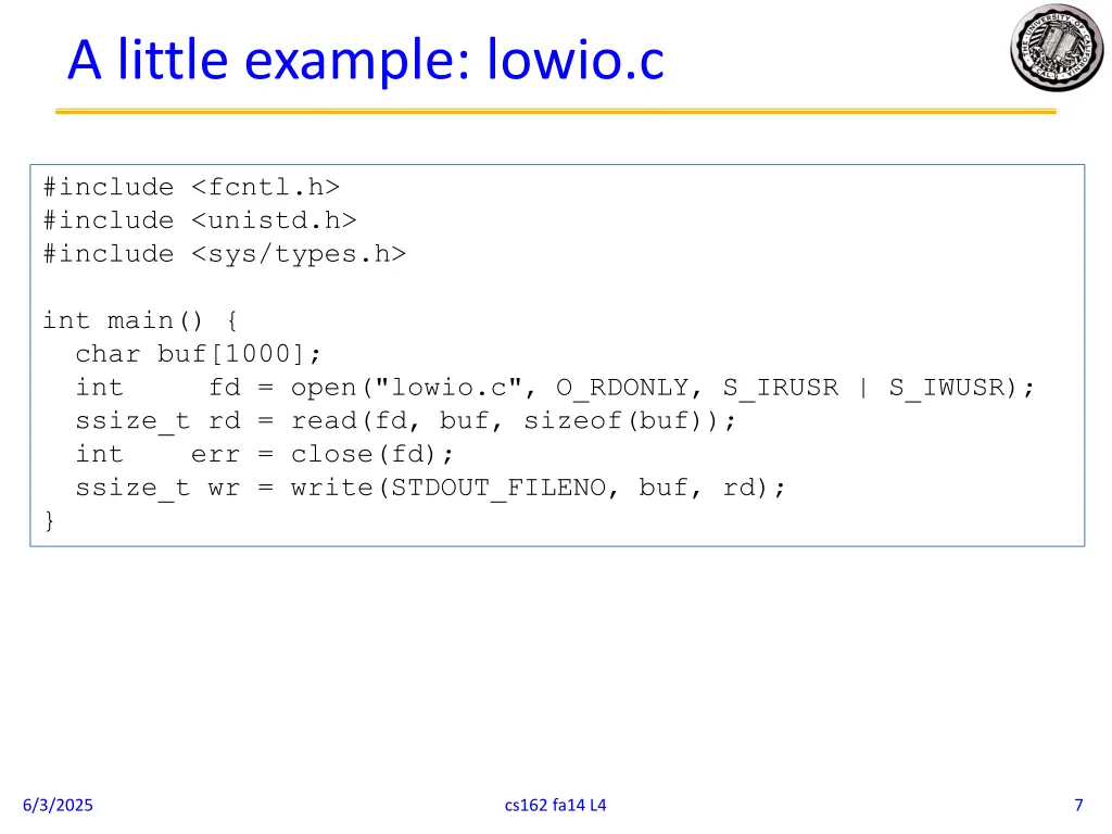 a little example lowio c