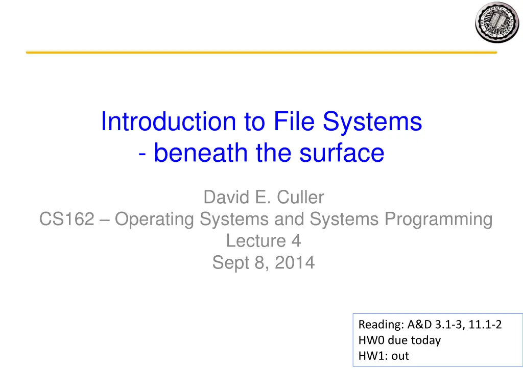 introduction to file systems beneath the surface