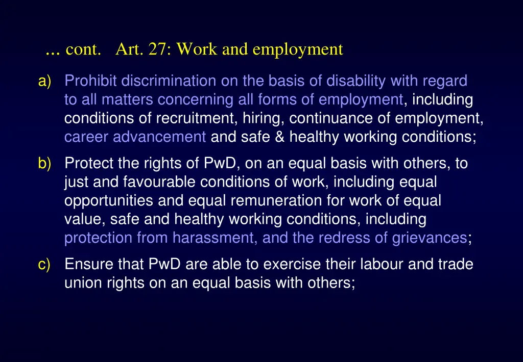 cont art 27 work and employment