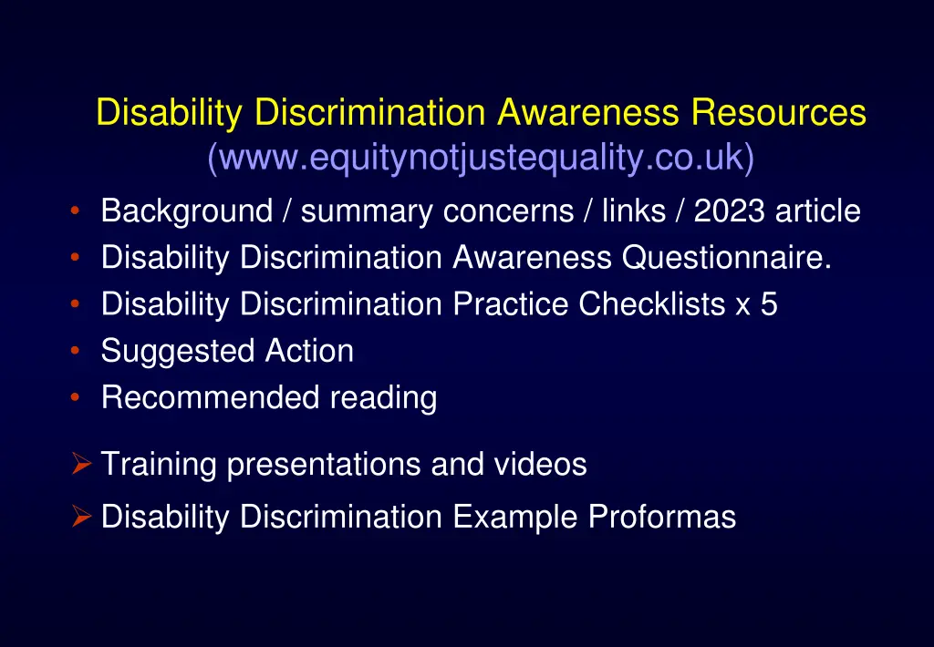 disability discrimination awareness resources