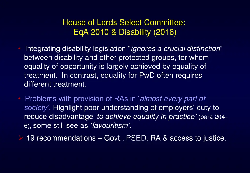 house of lords select committee eqa 2010