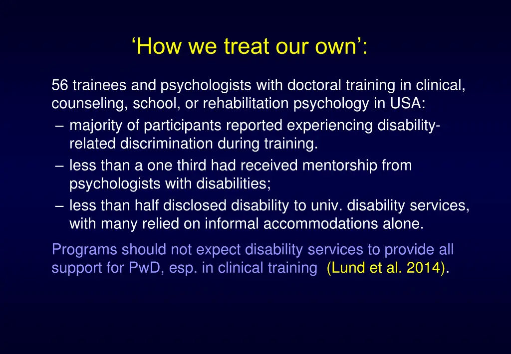how we treat our own