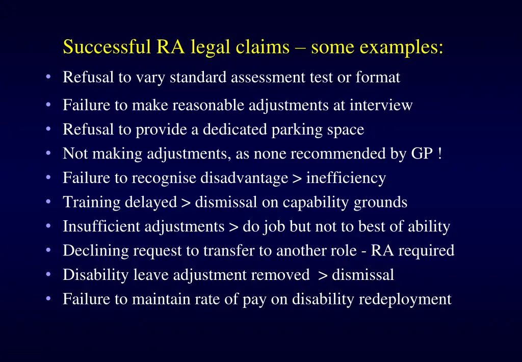 successful ra legal claims some examples
