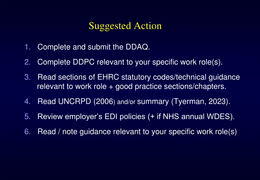 suggested action