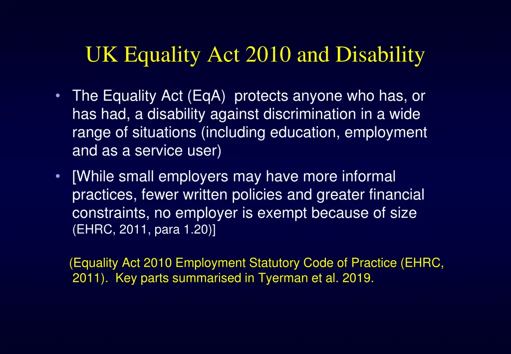 uk equality act 2010 and disability