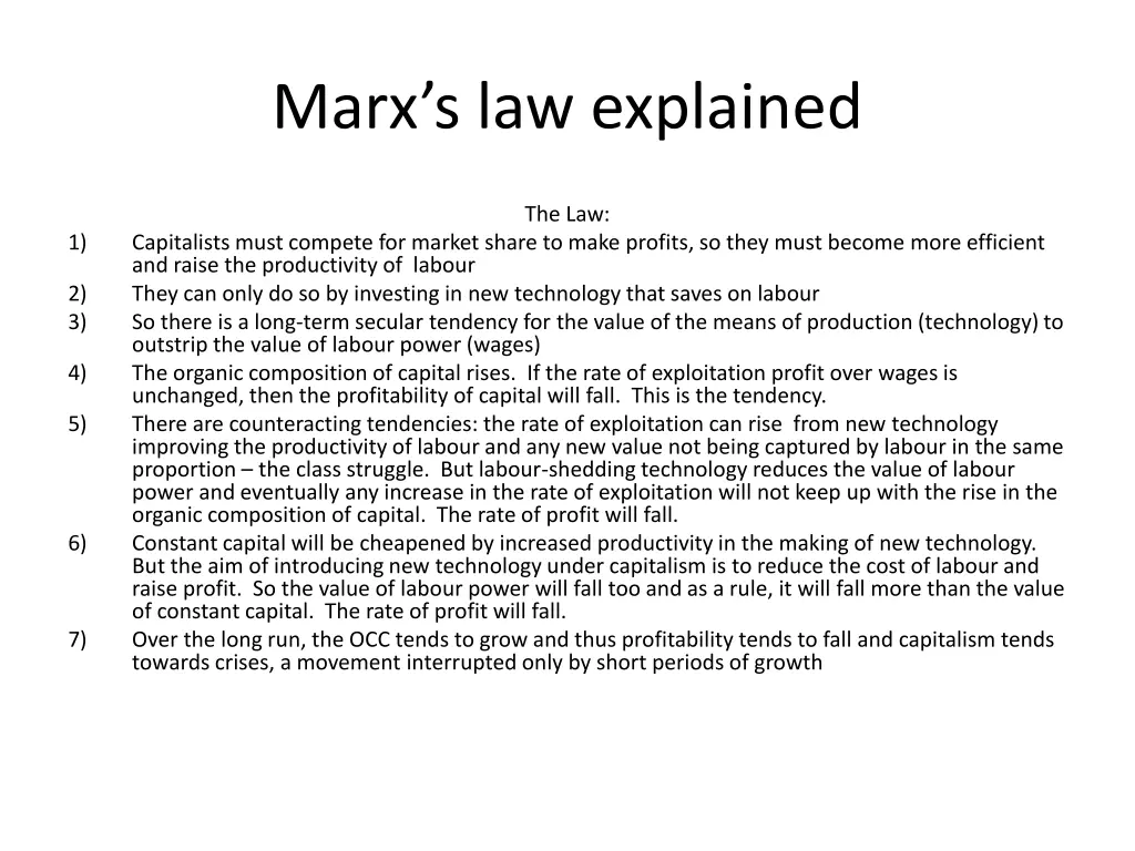 marx s law explained