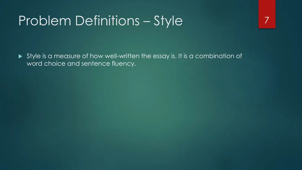problem definitions style