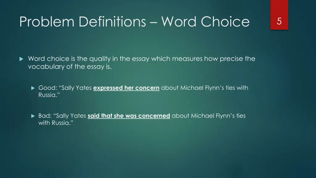 problem definitions word choice
