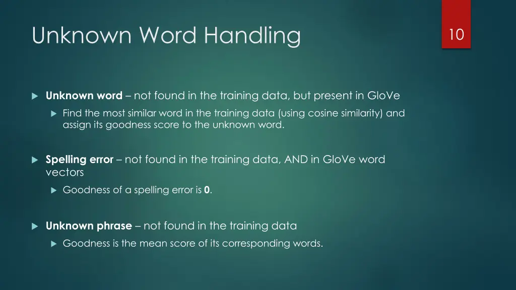 unknown word handling
