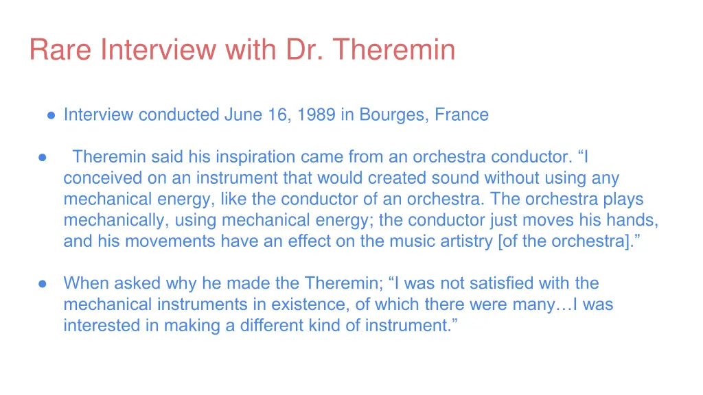 rare interview with dr theremin
