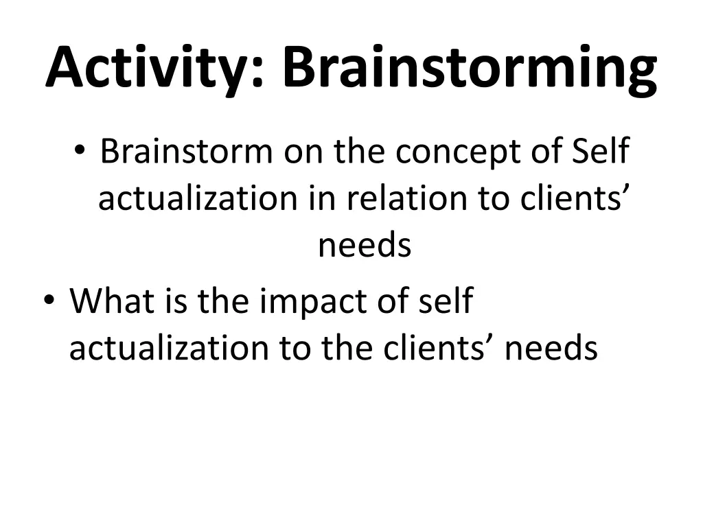 activity brainstorming