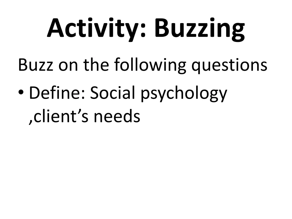 activity buzzing