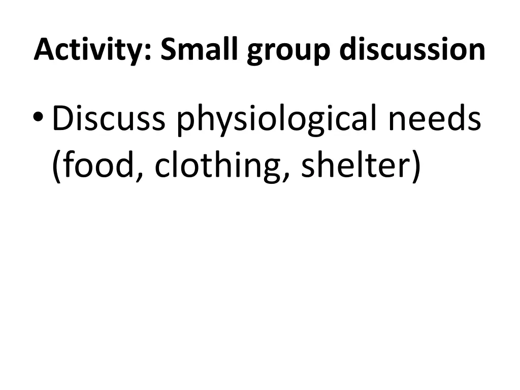 activity small group discussion