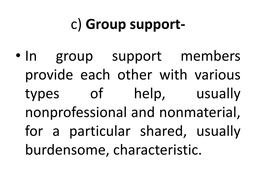 c group support