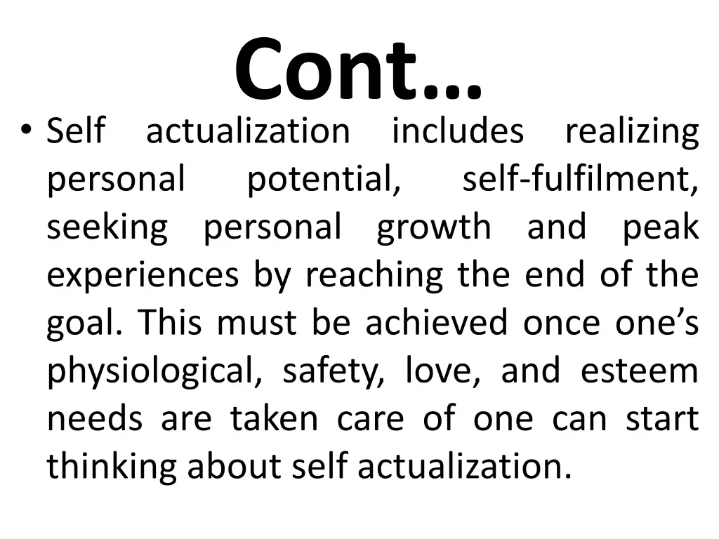 cont actualization personal potential seeking