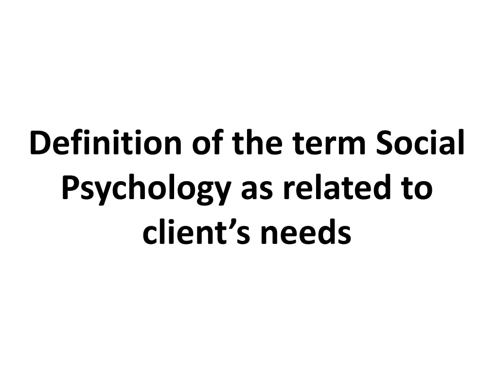definition of the term social psychology