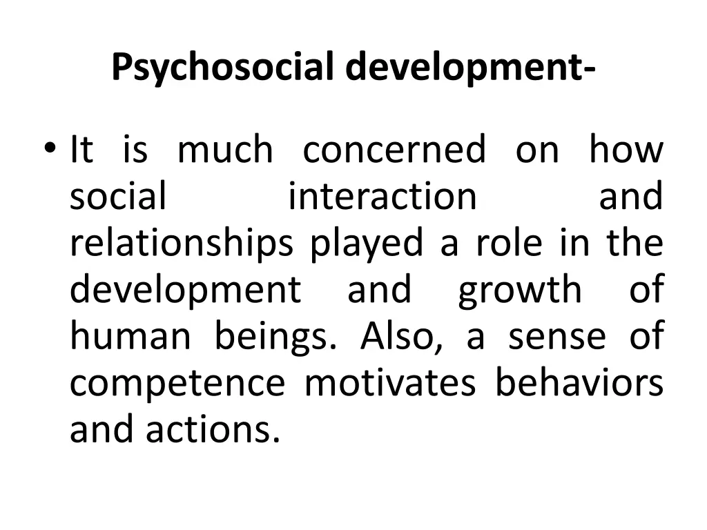 psychosocial development