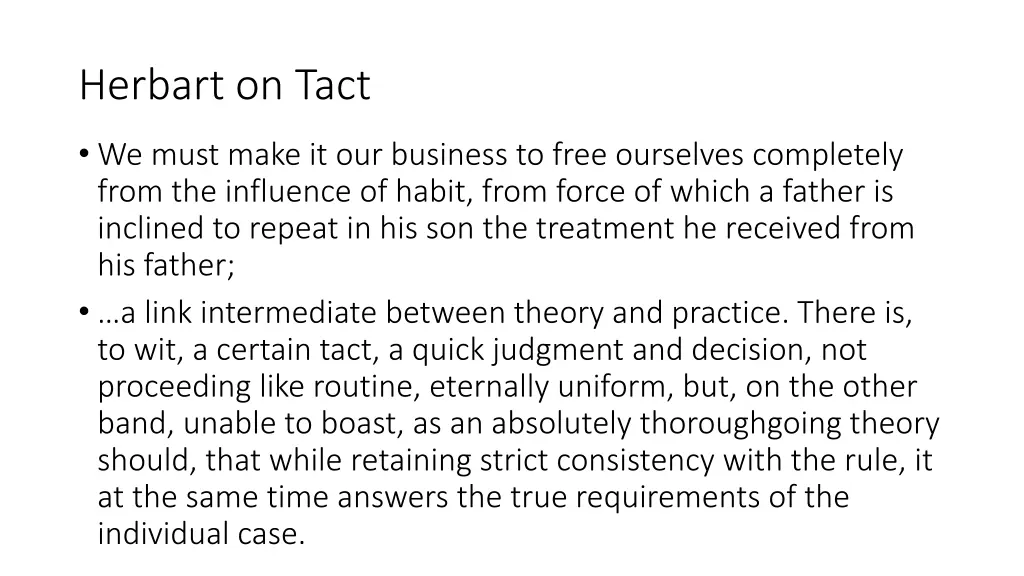 herbart on tact