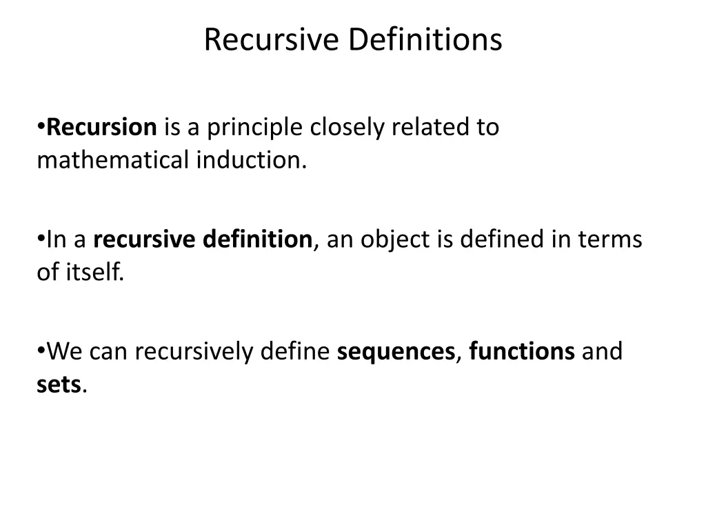 recursive definitions 1