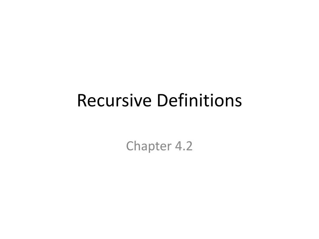 recursive definitions