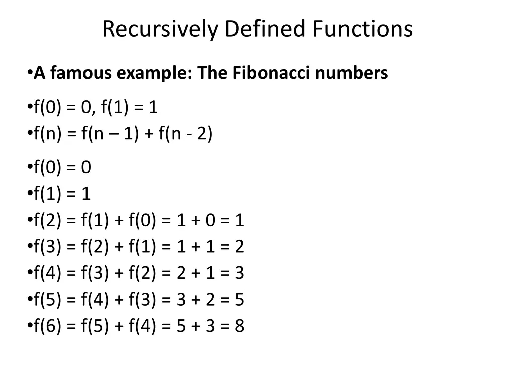 recursively defined functions 3