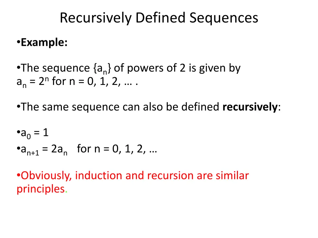 recursively defined sequences