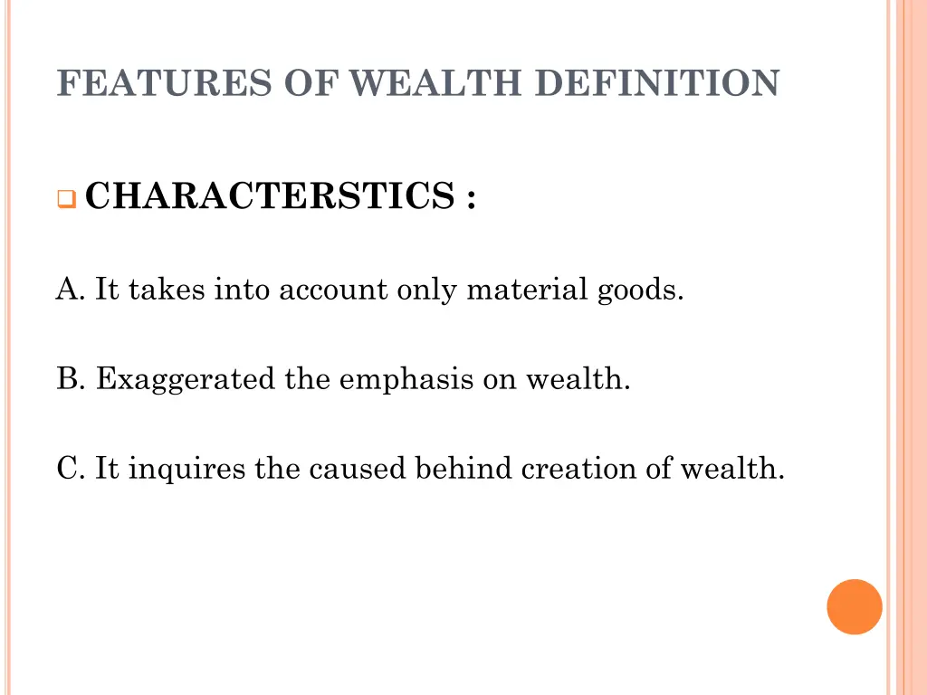 features of wealth definition