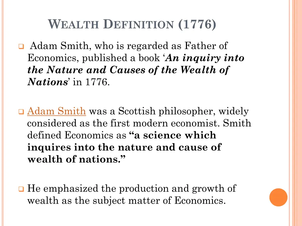 w ealth d efinition 1776 1