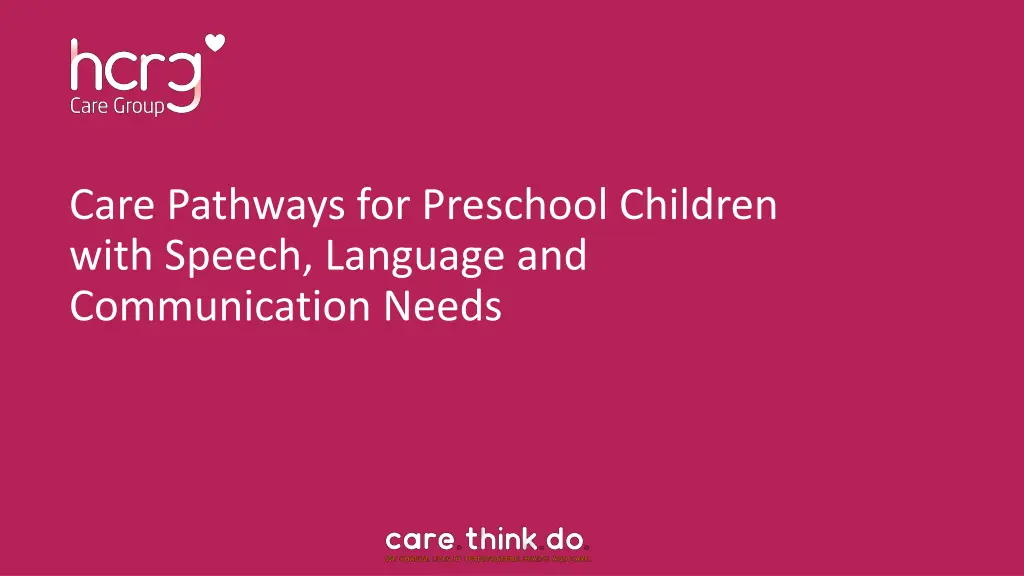 care pathways for preschool children with speech