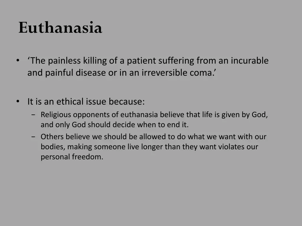 euthanasia