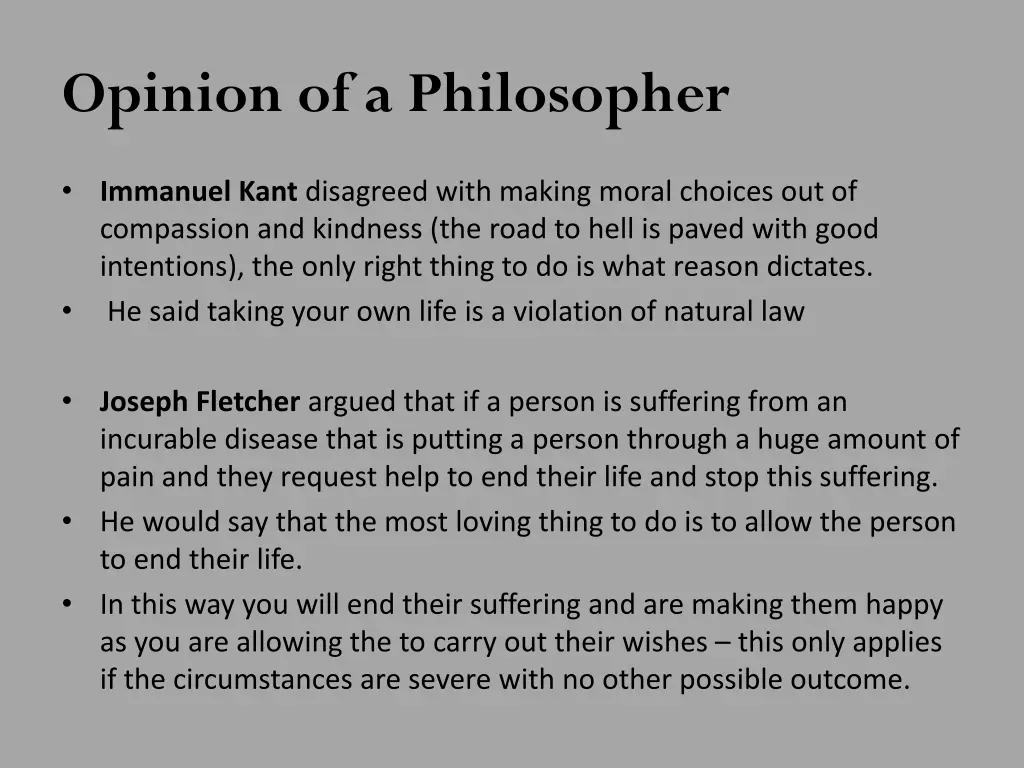 opinion of a philosopher 1