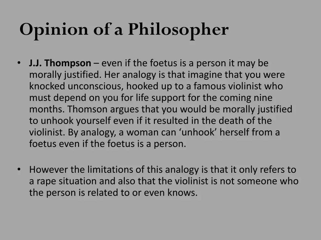 opinion of a philosopher