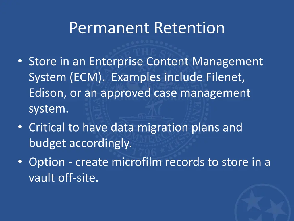 permanent retention