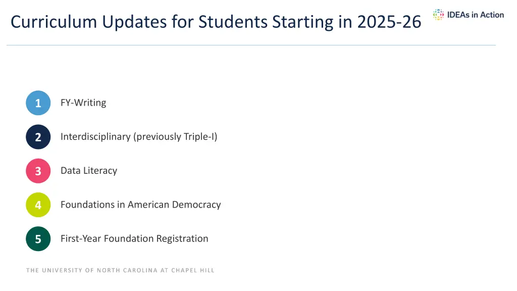 curriculum updates for students starting in 2025