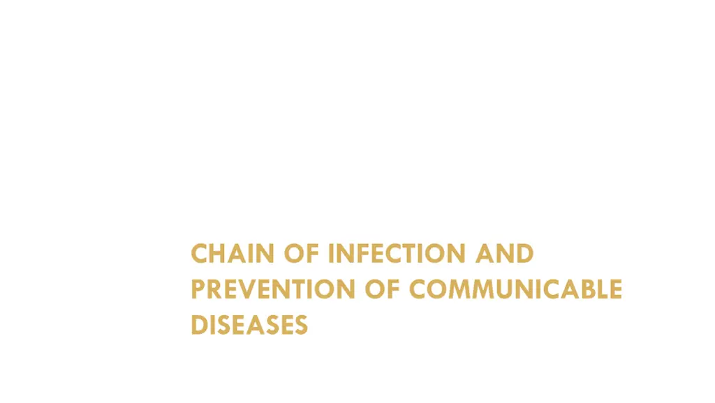 chain of infection and prevention of communicable