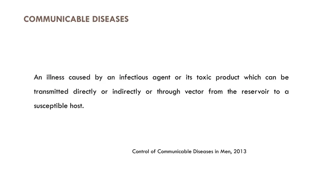 communicable diseases