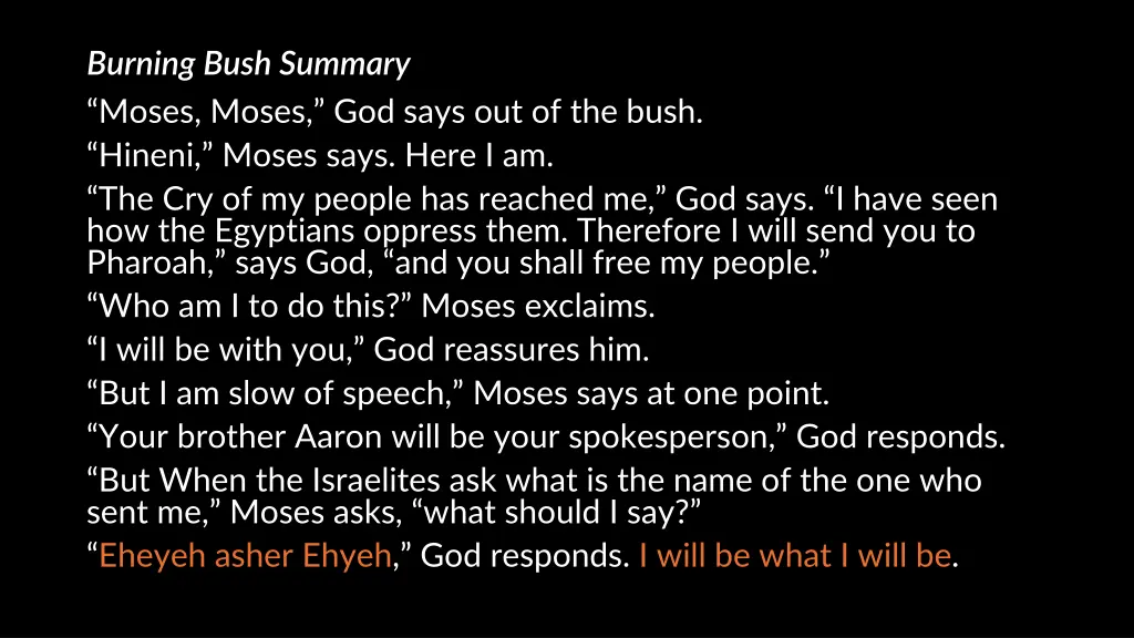 burning bush summary